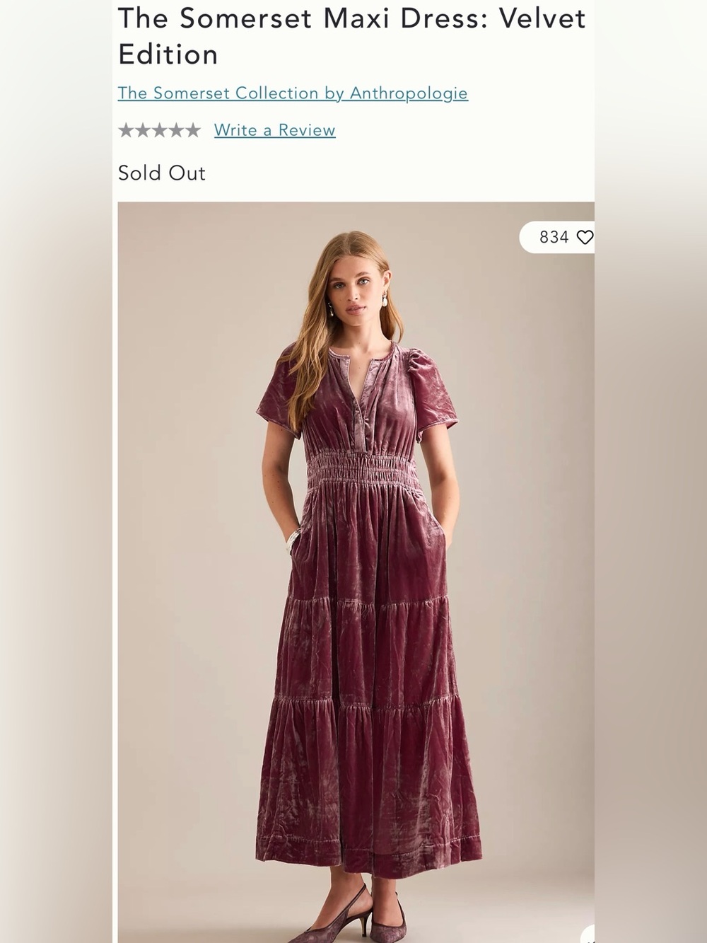 Anthropologie The Somerset Maxi Dress in Wine Velvet